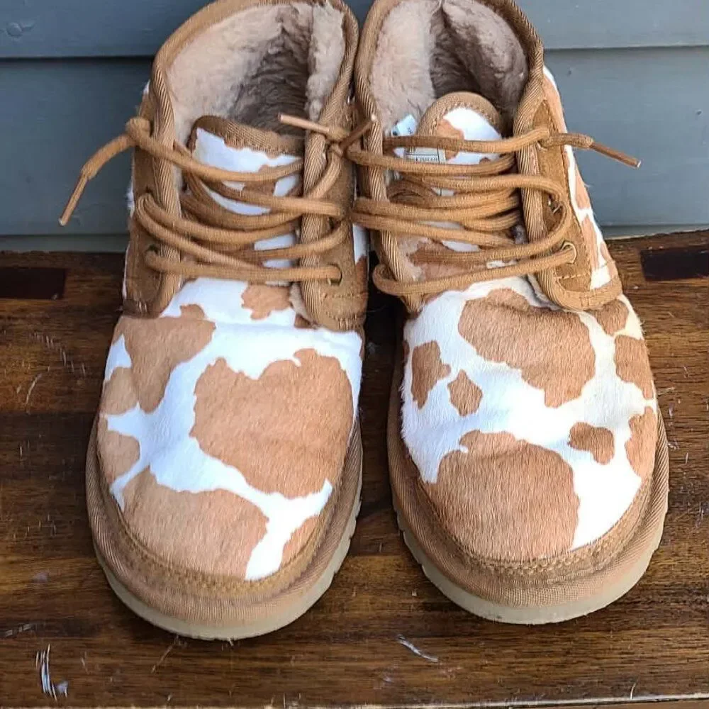 UGG Neumel Calf Hair Chestnut White Boots size 7